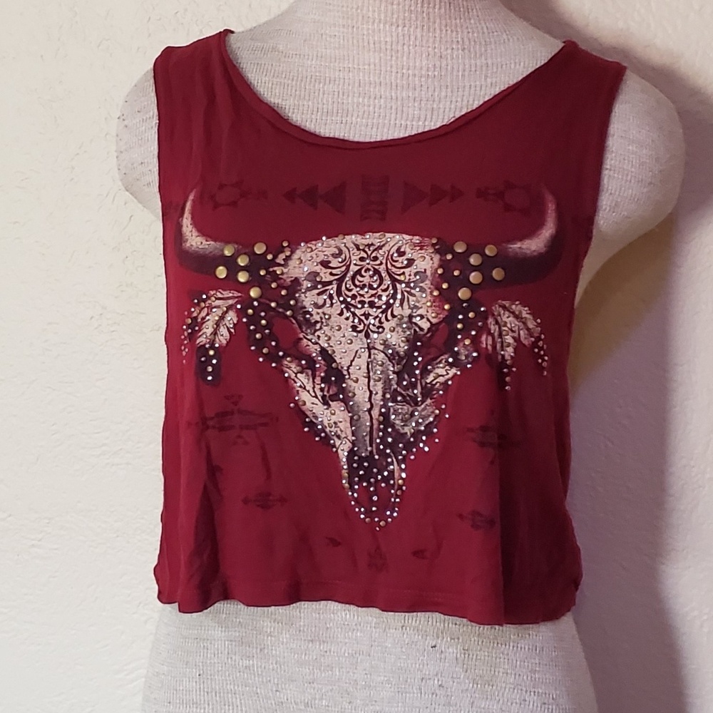 🌟 3 for $15 Deal! 🌟Cattle maroon crop tank top M